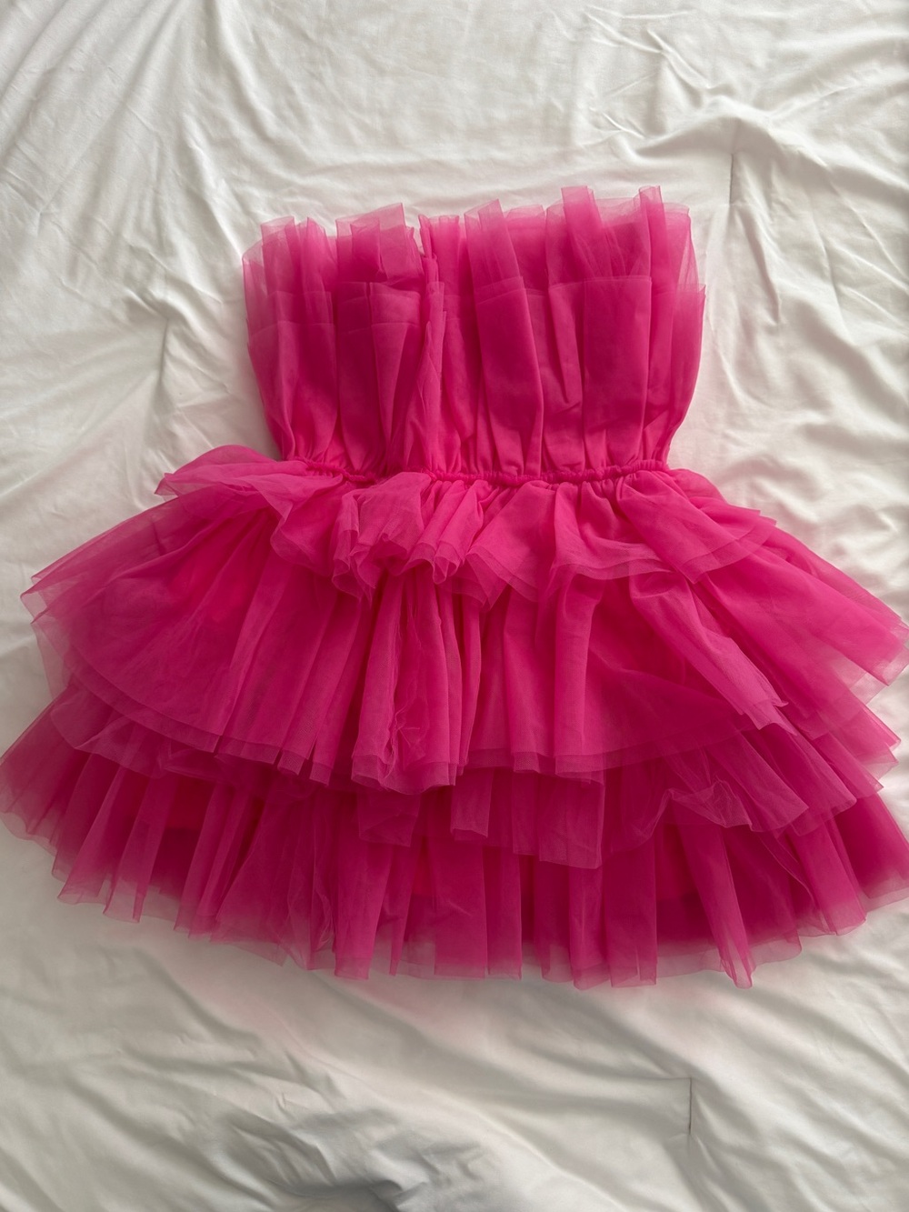 Ruffled Hot Pink Mini Dress